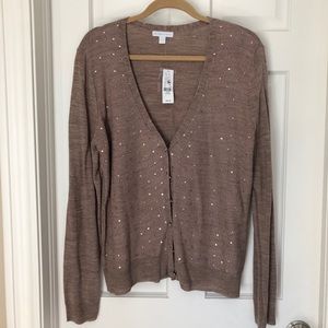 NY&Co brown sequined cardigan